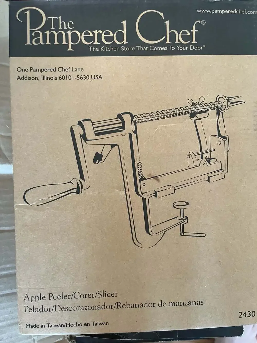 The Pampered Chef Apple Peeler/Corer/Slicer 2430 C-Clamp Mount